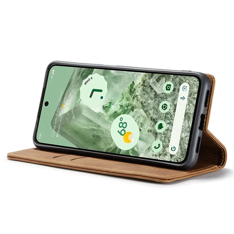 CASEME 013 Series For Google Pixel 8a Magnetic Case Anti-scratch PU Leather Phone Wallet Cover
