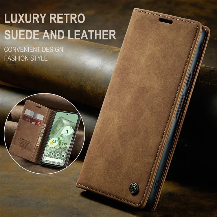 CASEME 013 Series For Google Pixel 8a Magnetic Case Anti-scratch PU Leather Phone Wallet Cover
