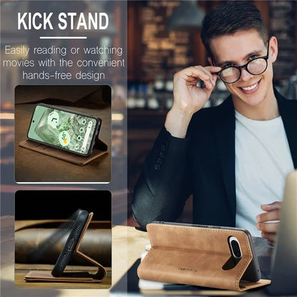 CASEME 013 Series For Google Pixel 8a Magnetic Case Anti-scratch PU Leather Phone Wallet Cover