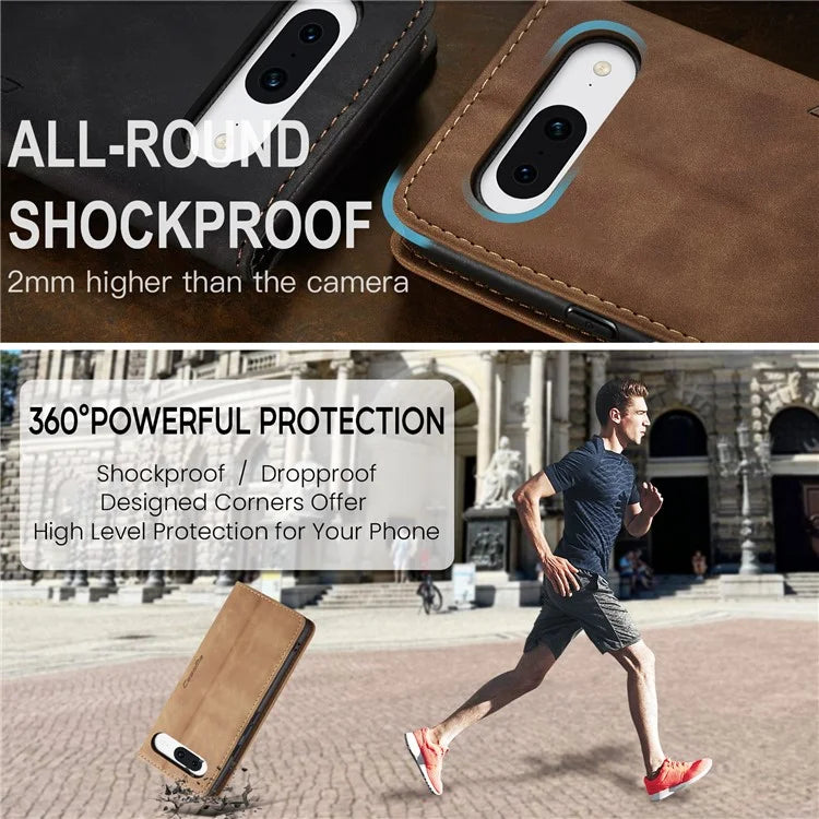 CASEME 013 Series For Google Pixel 8a Magnetic Case Anti-scratch PU Leather Phone Wallet Cover