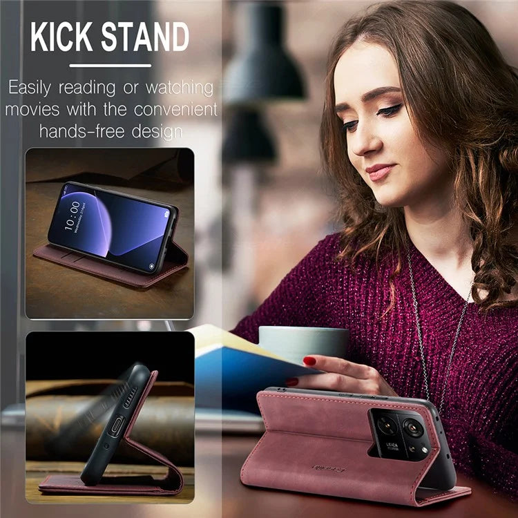 CASEME 013 Series For Xiaomi 13T / 13T Pro / Redmi K60 Ultra Case Leather Shockproof Stand Phone Cover