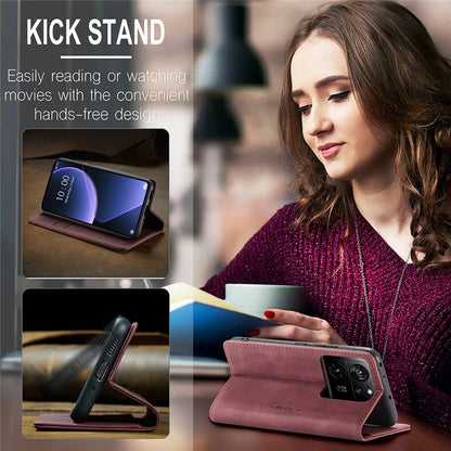CASEME 013 Series For Xiaomi 13T / 13T Pro / Redmi K60 Ultra Case Leather Shockproof Stand Phone Cover