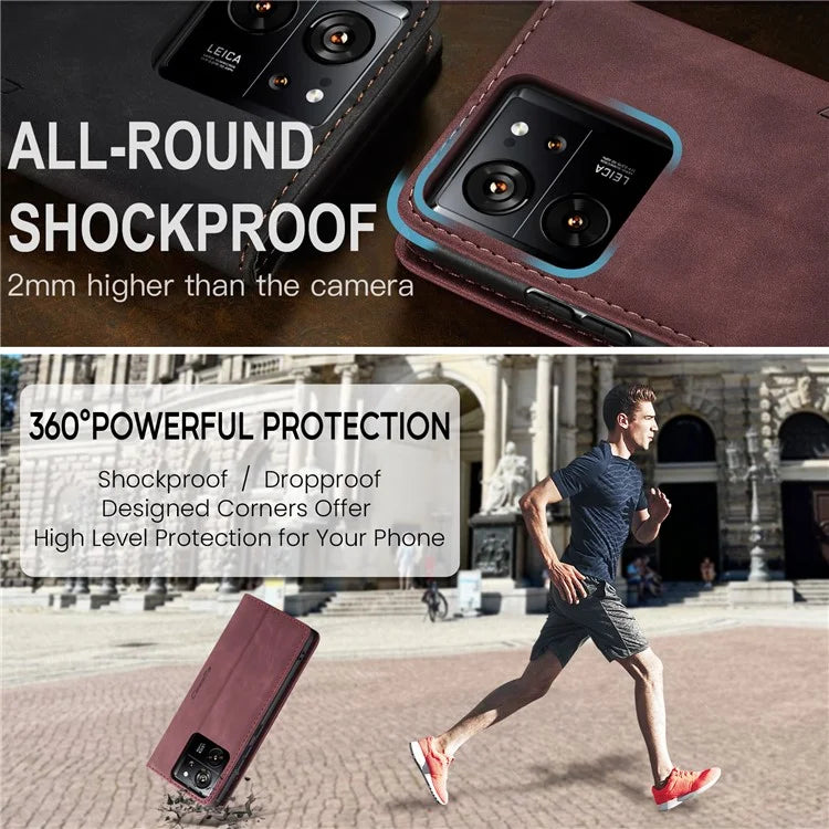 CASEME 013 Series For Xiaomi 13T / 13T Pro / Redmi K60 Ultra Case Leather Shockproof Stand Phone Cover