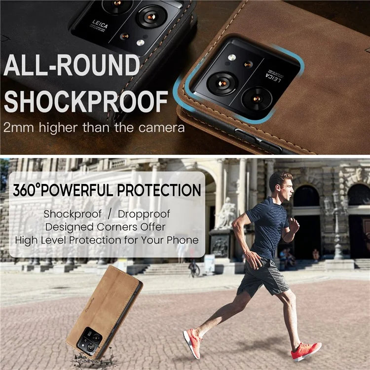 CASEME 013 Series For Xiaomi 13T / 13T Pro / Redmi K60 Ultra Case Leather Shockproof Stand Phone Cover