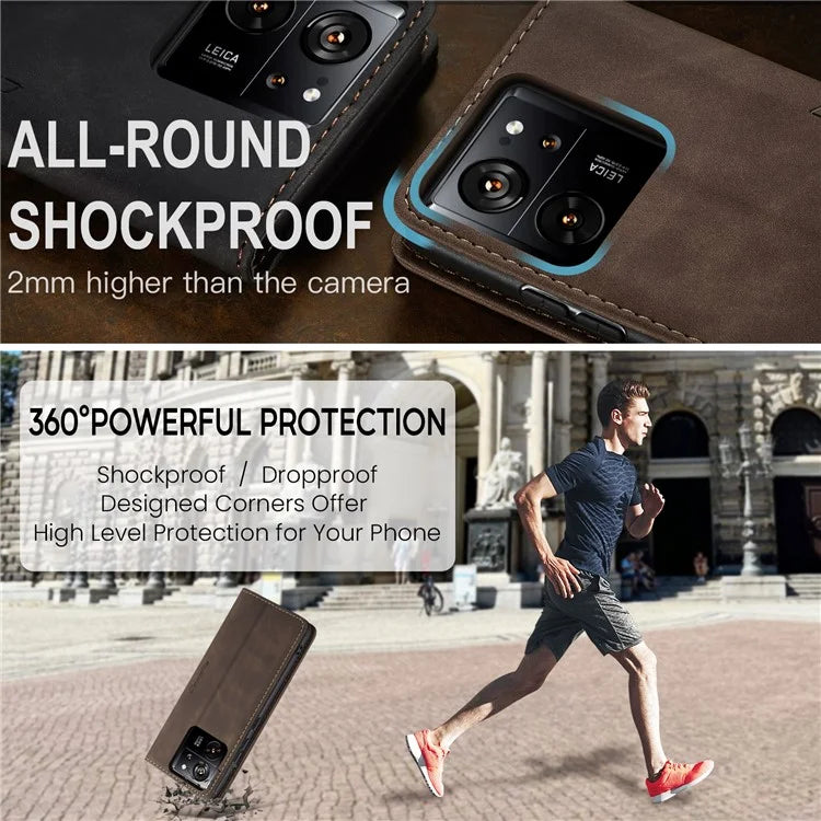 CASEME 013 Series For Xiaomi 13T / 13T Pro / Redmi K60 Ultra Case Leather Shockproof Stand Phone Cover