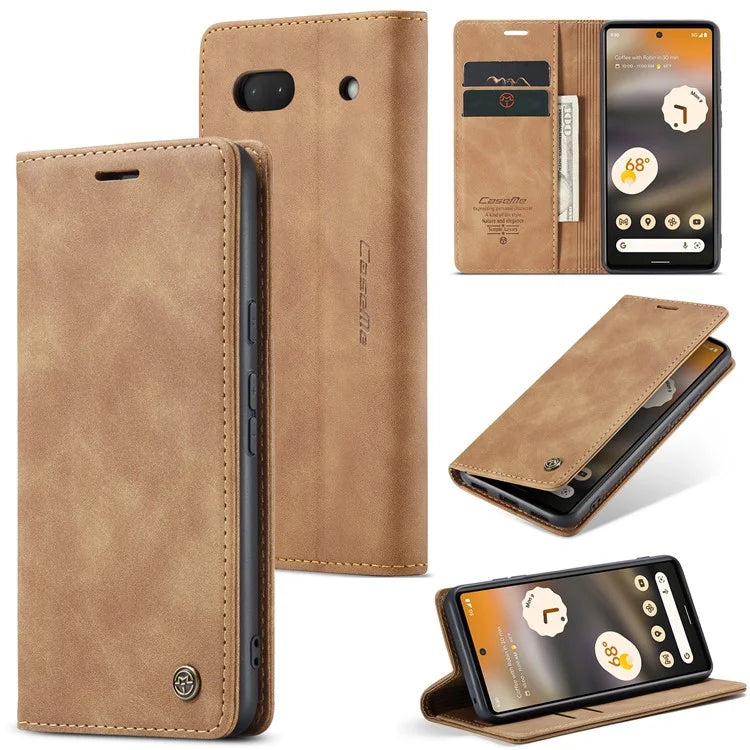 CASEME 013 Series For Google Pixel 6a Case PU Leather Flip Stand Phone Protector
