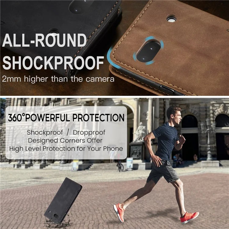 CASEME 013 Series For Google Pixel 6a Case PU Leather Flip Stand Phone Protector