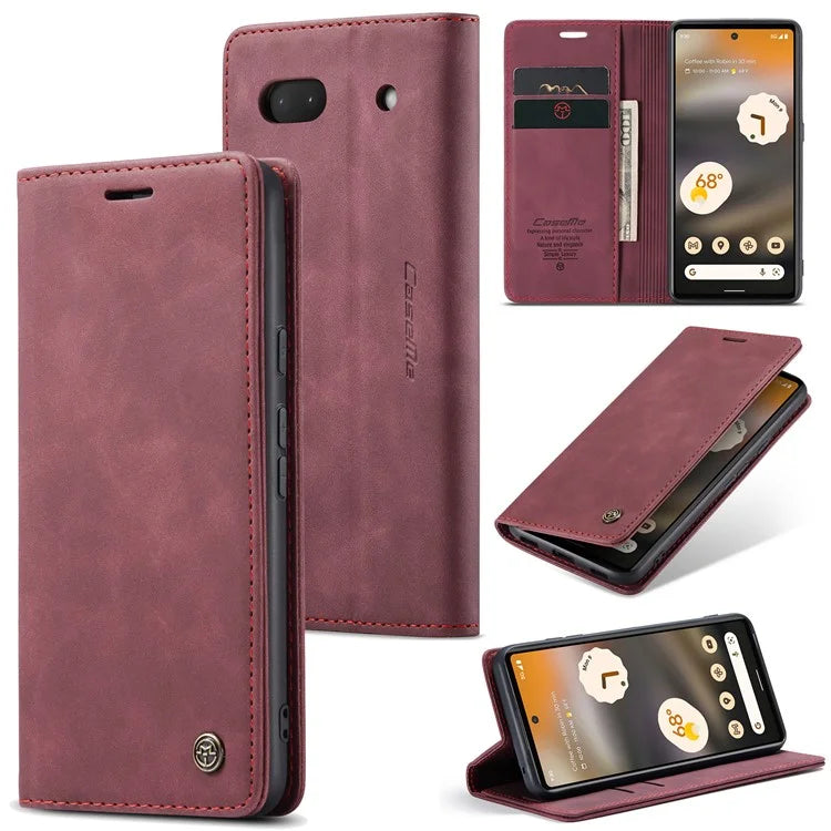 CASEME 013 Series For Google Pixel 6a Case PU Leather Flip Stand Phone Protector