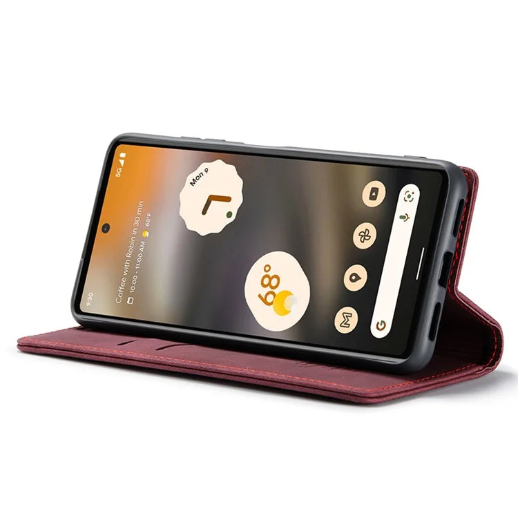 CASEME 013 Series For Google Pixel 6a Case PU Leather Flip Stand Phone Protector