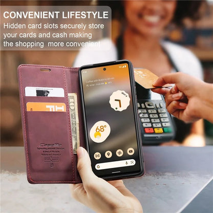 CASEME 013 Series For Google Pixel 6a Case PU Leather Flip Stand Phone Protector