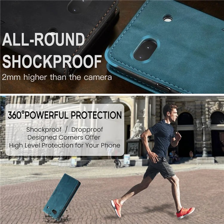 CASEME 013 Series For Google Pixel 6a Case PU Leather Flip Stand Phone Protector