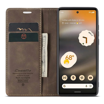 CASEME 013 Series For Google Pixel 6a Case PU Leather Flip Stand Phone Protector