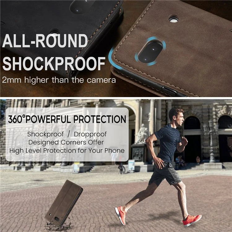 CASEME 013 Series For Google Pixel 6a Case PU Leather Flip Stand Phone Protector