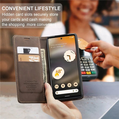 CASEME 013 Series For Google Pixel 6a Case PU Leather Flip Stand Phone Protector