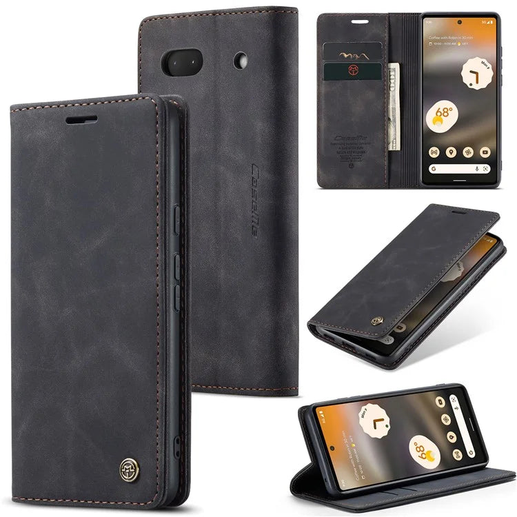CASEME 013 Series For Google Pixel 6a Case PU Leather Flip Stand Phone Protector