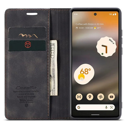 CASEME 013 Series For Google Pixel 6a Case PU Leather Flip Stand Phone Protector