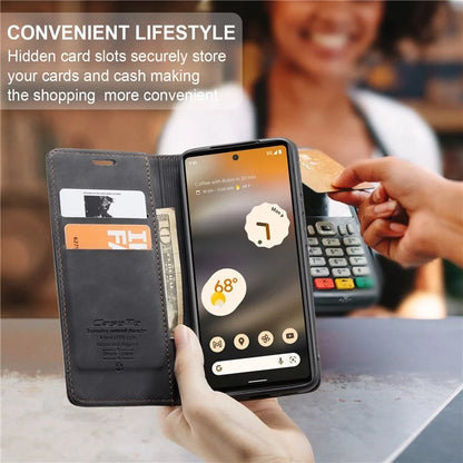 CASEME 013 Series For Google Pixel 6a Case PU Leather Flip Stand Phone Protector
