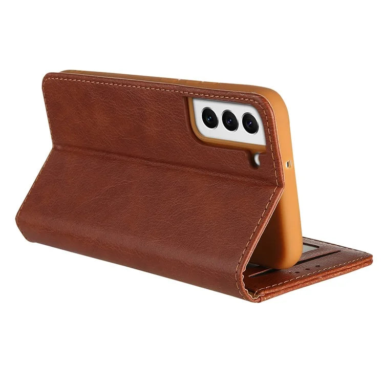 CMAI2 For Samsung Galaxy S24+ Cell Phone Case PU Leather Foldable Stand Cover with Photo Slots