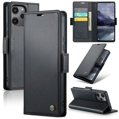 CASEME 023 Series For Xiaomi Redmi 12 4G / 12 5G (Global) / Redmi Note 12R 5G / Poco M6 Pro 5G Case Glossy Litchi Texture Cover
