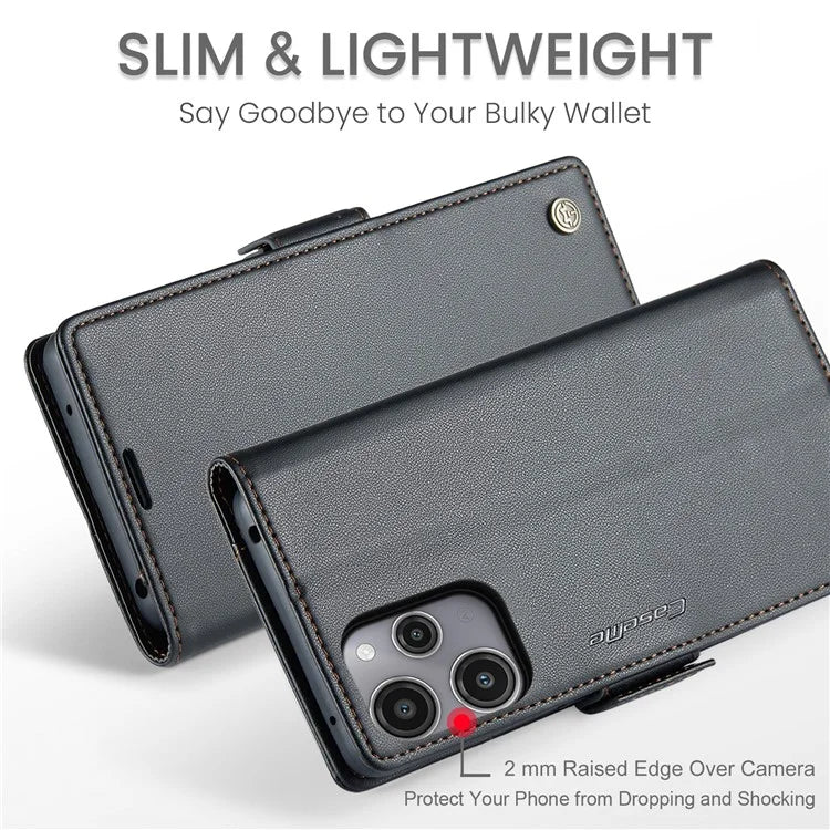 CASEME 023 Series For Xiaomi Redmi 12 4G / 12 5G (Global) / Redmi Note 12R 5G / Poco M6 Pro 5G Case Glossy Litchi Texture Cover