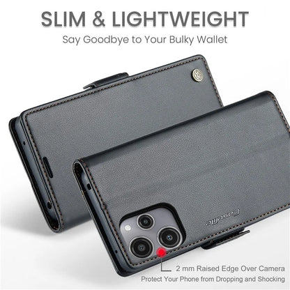 CASEME 023 Series For Xiaomi Redmi 12 4G / 12 5G (Global) / Redmi Note 12R 5G / Poco M6 Pro 5G Case Glossy Litchi Texture Cover