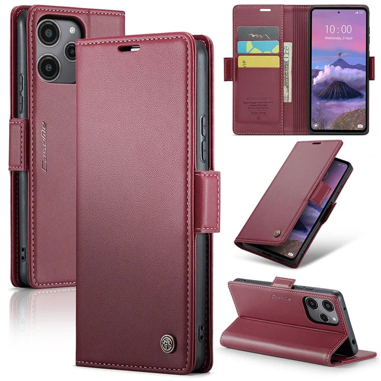 CASEME 023 Series For Xiaomi Redmi 12 4G / 12 5G (Global) / Redmi Note 12R 5G / Poco M6 Pro 5G Case Glossy Litchi Texture Cover