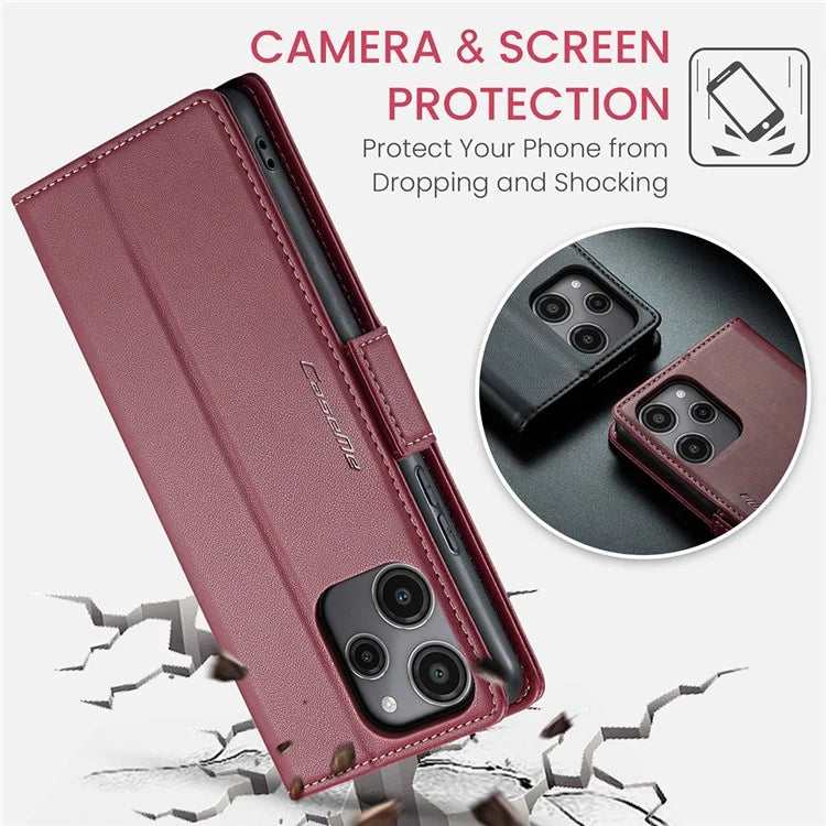 CASEME 023 Series For Xiaomi Redmi 12 4G / 12 5G (Global) / Redmi Note 12R 5G / Poco M6 Pro 5G Case Glossy Litchi Texture Cover