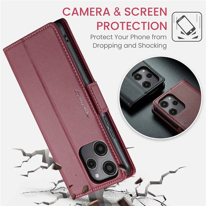 CASEME 023 Series For Xiaomi Redmi 12 4G / 12 5G (Global) / Redmi Note 12R 5G / Poco M6 Pro 5G Case Glossy Litchi Texture Cover