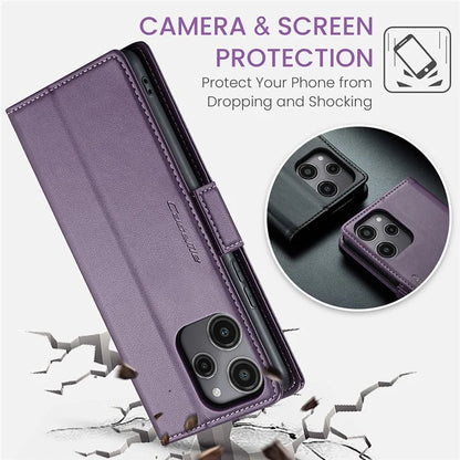 CASEME 023 Series For Xiaomi Redmi 12 4G / 12 5G (Global) / Redmi Note 12R 5G / Poco M6 Pro 5G Case Glossy Litchi Texture Cover