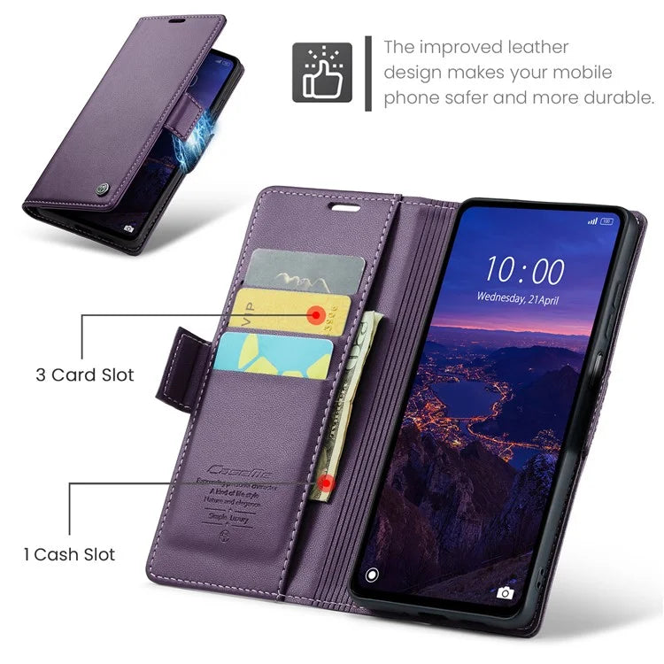 CASEME 023 Series For Xiaomi Redmi 12 4G / 12 5G (Global) / Redmi Note 12R 5G / Poco M6 Pro 5G Case Glossy Litchi Texture Cover