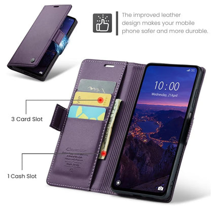 CASEME 023 Series For Xiaomi Redmi 12 4G / 12 5G (Global) / Redmi Note 12R 5G / Poco M6 Pro 5G Case Glossy Litchi Texture Cover
