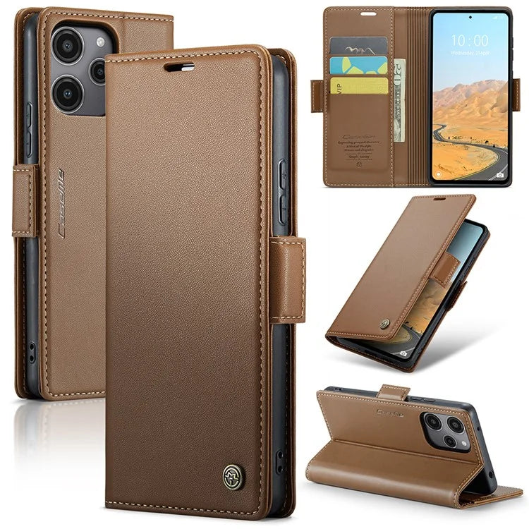 CASEME 023 Series For Xiaomi Redmi 12 4G / 12 5G (Global) / Redmi Note 12R 5G / Poco M6 Pro 5G Case Glossy Litchi Texture Cover