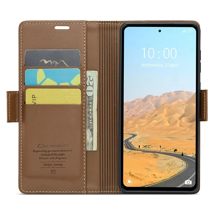 CASEME 023 Series For Xiaomi Redmi 12 4G / 12 5G (Global) / Redmi Note 12R 5G / Poco M6 Pro 5G Case Glossy Litchi Texture Cover