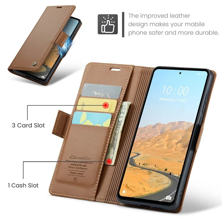 CASEME 023 Series For Xiaomi Redmi 12 4G / 12 5G (Global) / Redmi Note 12R 5G / Poco M6 Pro 5G Case Glossy Litchi Texture Cover