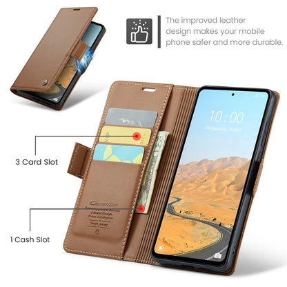 CASEME 023 Series For Xiaomi Redmi 12 4G / 12 5G (Global) / Redmi Note 12R 5G / Poco M6 Pro 5G Case Glossy Litchi Texture Cover
