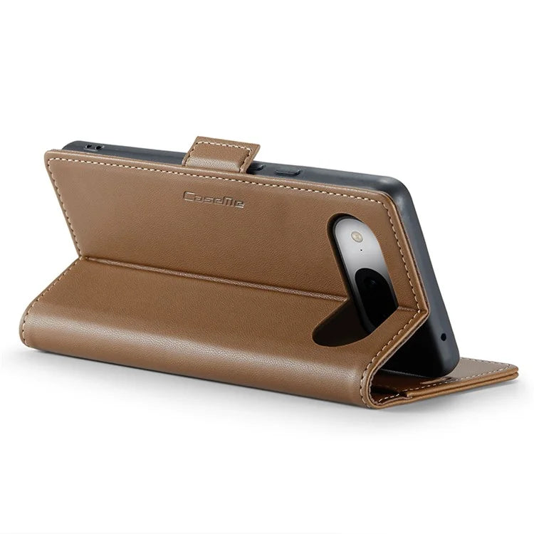 CASEME 023 Series For Google Pixel 8a Cell Phone Case Glossy Leather RFID Blocking Wallet Cover