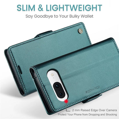 CASEME 023 Series For Google Pixel 8a Cell Phone Case Glossy Leather RFID Blocking Wallet Cover