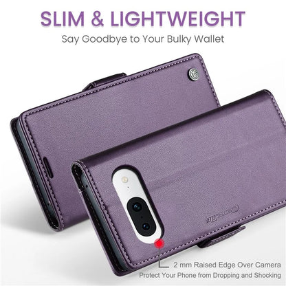 CASEME 023 Series For Google Pixel 8a Cell Phone Case Glossy Leather RFID Blocking Wallet Cover