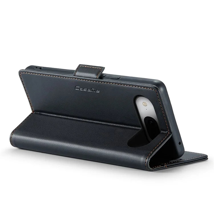 CASEME 023 Series For Google Pixel 8a Cell Phone Case Glossy Leather RFID Blocking Wallet Cover