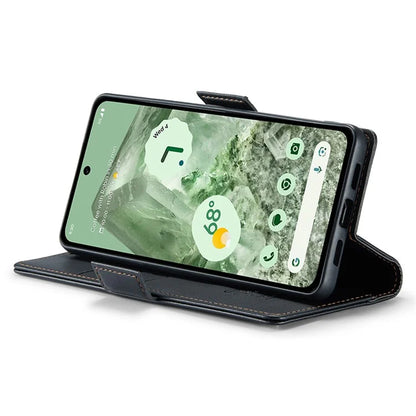 CASEME 023 Series For Google Pixel 8a Cell Phone Case Glossy Leather RFID Blocking Wallet Cover