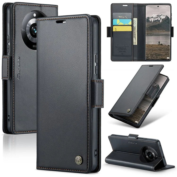 CASEME 023 Series For Realme 11 Pro 5G / 11 Pro+ 5G Case Litchi Texture Card Slots Phone Cover