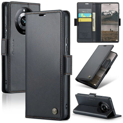 CASEME 023 Series For Realme 11 Pro 5G / 11 Pro+ 5G Case Litchi Texture Card Slots Phone Cover