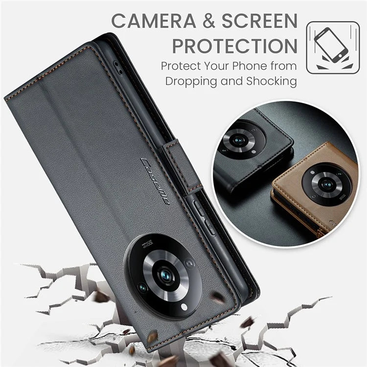 CASEME 023 Series For Realme 11 Pro 5G / 11 Pro+ 5G Case Litchi Texture Card Slots Phone Cover