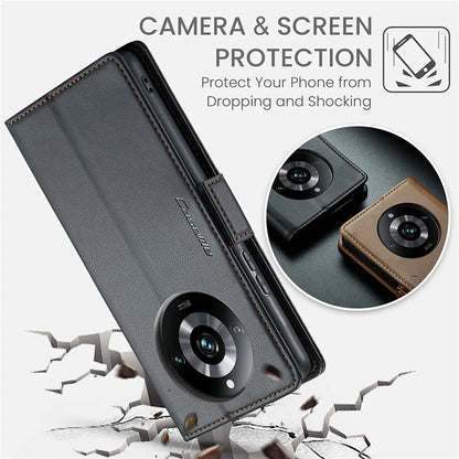 CASEME 023 Series For Realme 11 Pro 5G / 11 Pro+ 5G Case Litchi Texture Card Slots Phone Cover