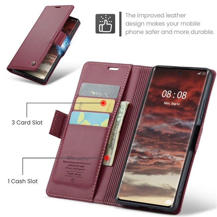 CASEME 023 Series For Realme 11 Pro 5G / 11 Pro+ 5G Case Litchi Texture Card Slots Phone Cover