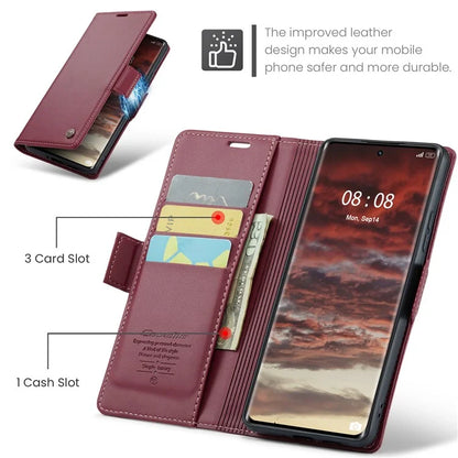 CASEME 023 Series For Realme 11 Pro 5G / 11 Pro+ 5G Case Litchi Texture Card Slots Phone Cover