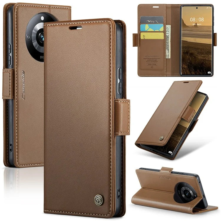 CASEME 023 Series For Realme 11 Pro 5G / 11 Pro+ 5G Case Litchi Texture Card Slots Phone Cover