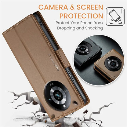 CASEME 023 Series For Realme 11 Pro 5G / 11 Pro+ 5G Case Litchi Texture Card Slots Phone Cover