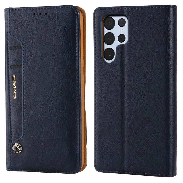 CMAI2 For Samsung Galaxy S22 Ultra 5G Case Drop-proof PU Leather Stand Phone Protector
