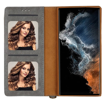 CMAI2 For Samsung Galaxy S22 Ultra 5G Case Drop-proof PU Leather Stand Phone Protector